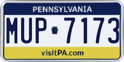 PA license plate MUP7173