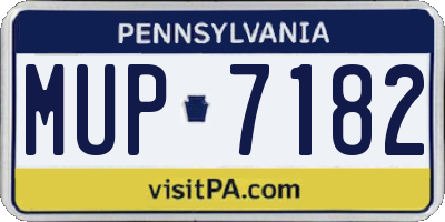 PA license plate MUP7182