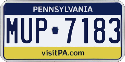 PA license plate MUP7183