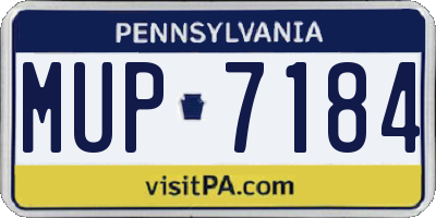 PA license plate MUP7184
