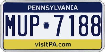 PA license plate MUP7188