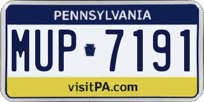 PA license plate MUP7191