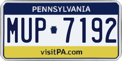 PA license plate MUP7192