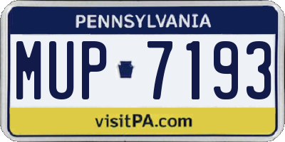 PA license plate MUP7193