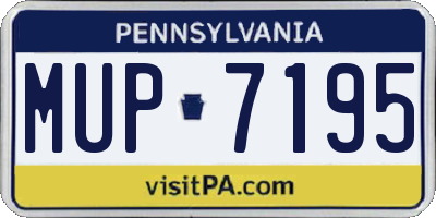 PA license plate MUP7195