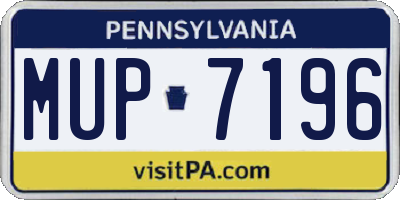 PA license plate MUP7196
