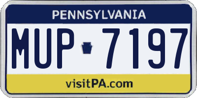 PA license plate MUP7197