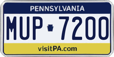 PA license plate MUP7200
