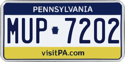 PA license plate MUP7202