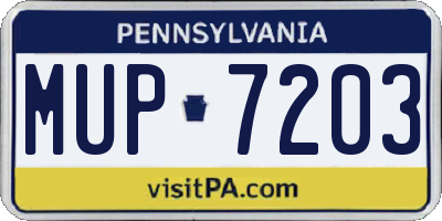 PA license plate MUP7203