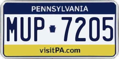 PA license plate MUP7205