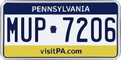 PA license plate MUP7206