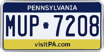 PA license plate MUP7208