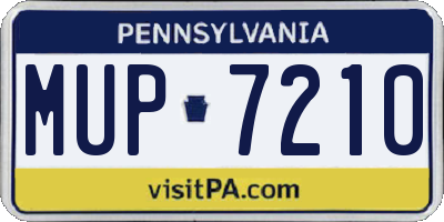 PA license plate MUP7210