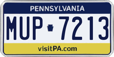 PA license plate MUP7213