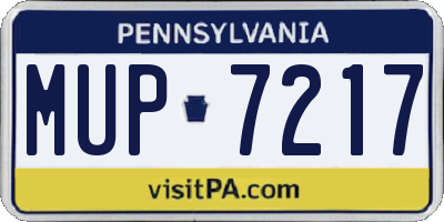 PA license plate MUP7217