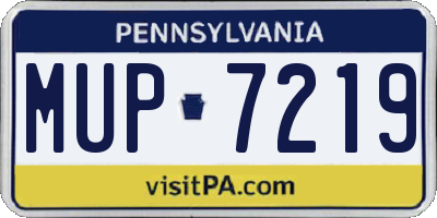 PA license plate MUP7219