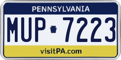 PA license plate MUP7223
