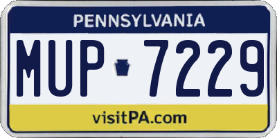 PA license plate MUP7229