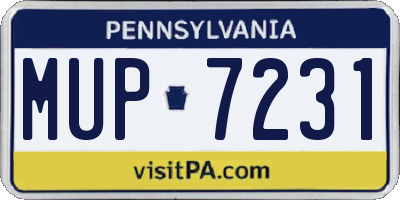 PA license plate MUP7231