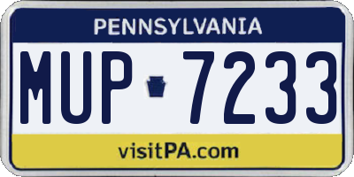 PA license plate MUP7233