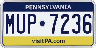 PA license plate MUP7236