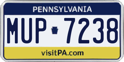 PA license plate MUP7238