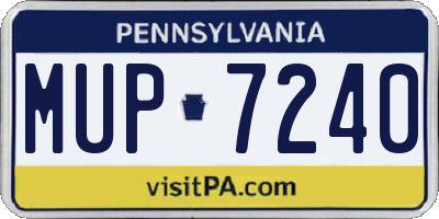 PA license plate MUP7240