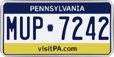 PA license plate MUP7242