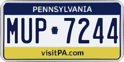 PA license plate MUP7244