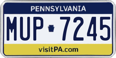 PA license plate MUP7245