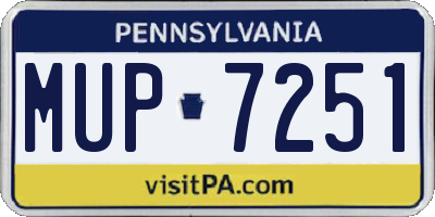 PA license plate MUP7251