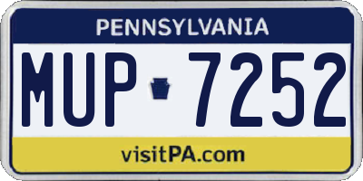 PA license plate MUP7252