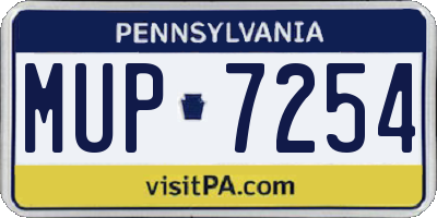 PA license plate MUP7254