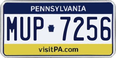 PA license plate MUP7256