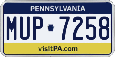 PA license plate MUP7258