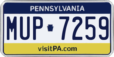 PA license plate MUP7259
