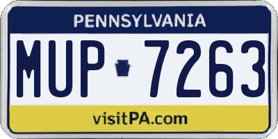 PA license plate MUP7263