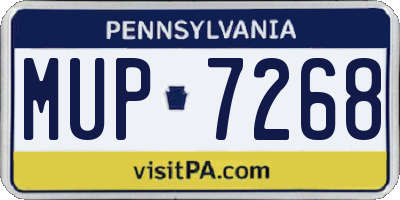 PA license plate MUP7268