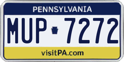 PA license plate MUP7272