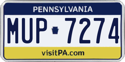 PA license plate MUP7274
