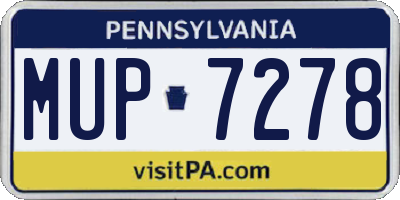 PA license plate MUP7278