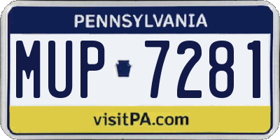 PA license plate MUP7281