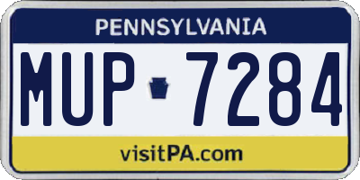 PA license plate MUP7284