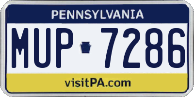 PA license plate MUP7286