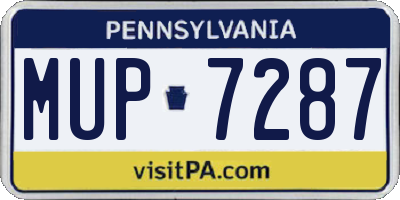 PA license plate MUP7287