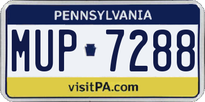 PA license plate MUP7288