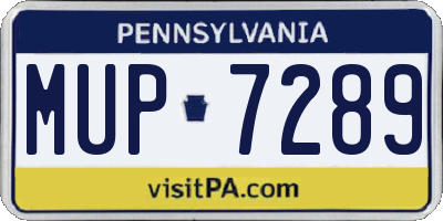 PA license plate MUP7289