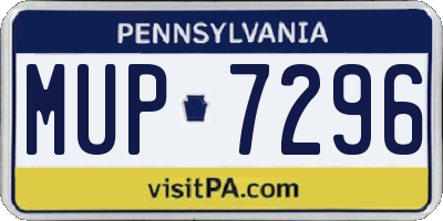 PA license plate MUP7296