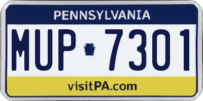 PA license plate MUP7301